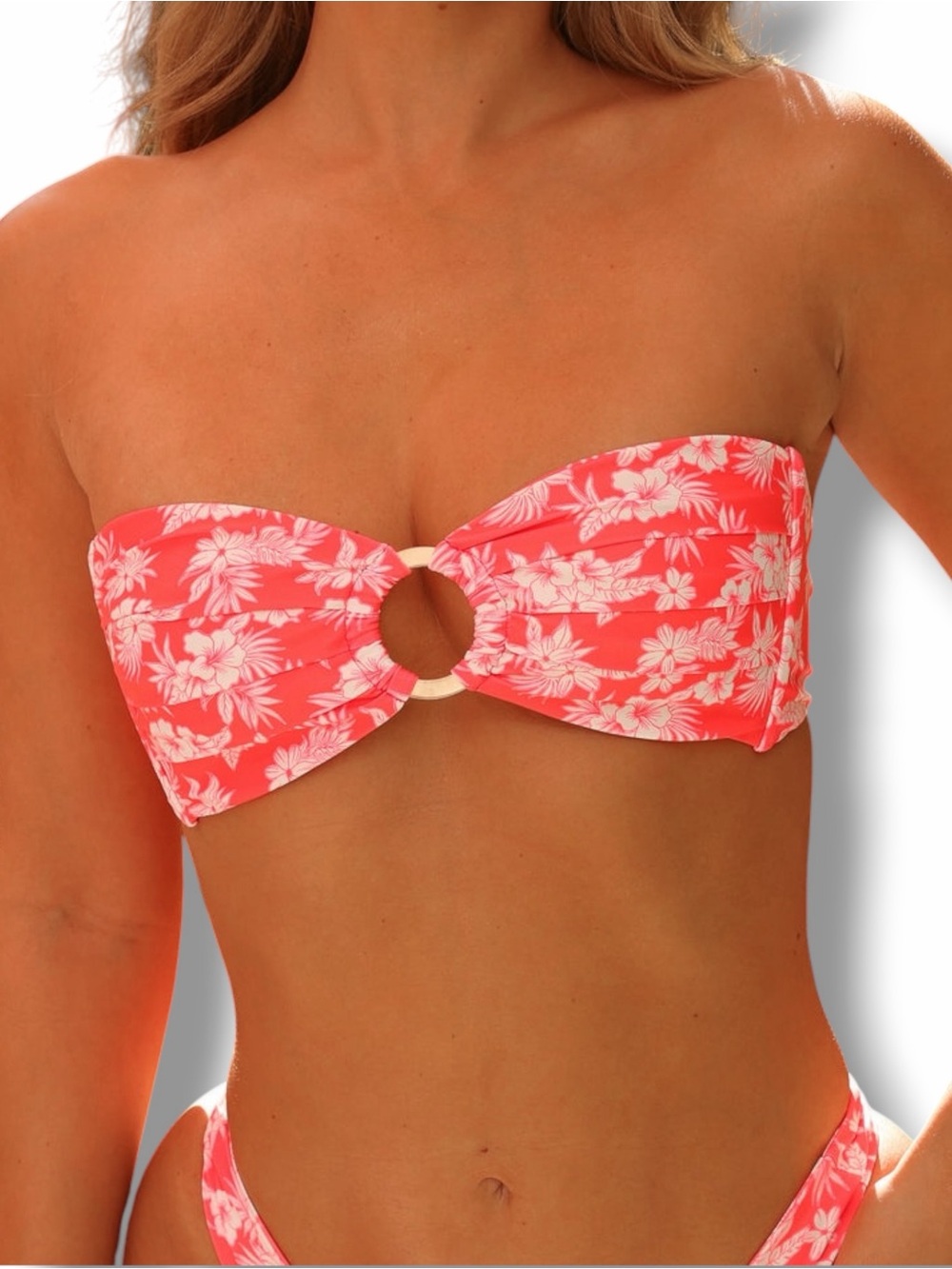Kulani Kinis Strapless Bandeau Bikini Top - Island Punch